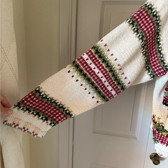 Tiara International | Vintage knit Christmas Cardigan. Size 26. Holiday floral - Picture 8 of 13